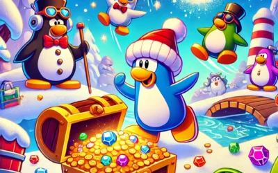 Illustration of the Club Penguin Journey Gem Pro experience, showcasing vibrant gameplay and exciting rewards.