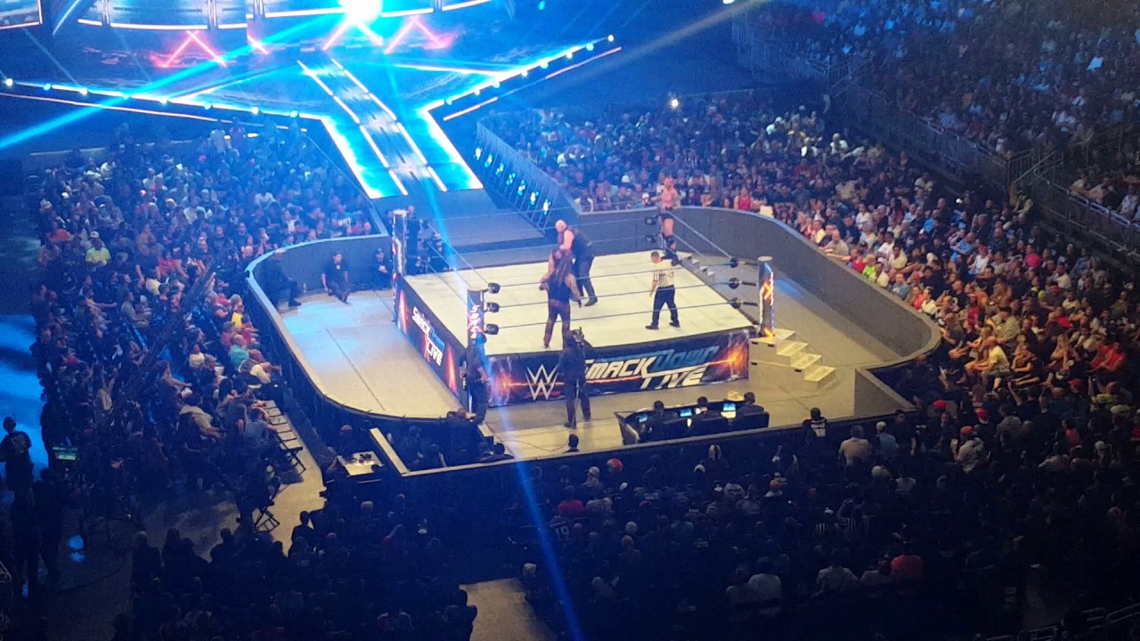 WWE ring with wrestlers preparing for a match, reflecting changes reportedly made after SmackDown in Orlando.